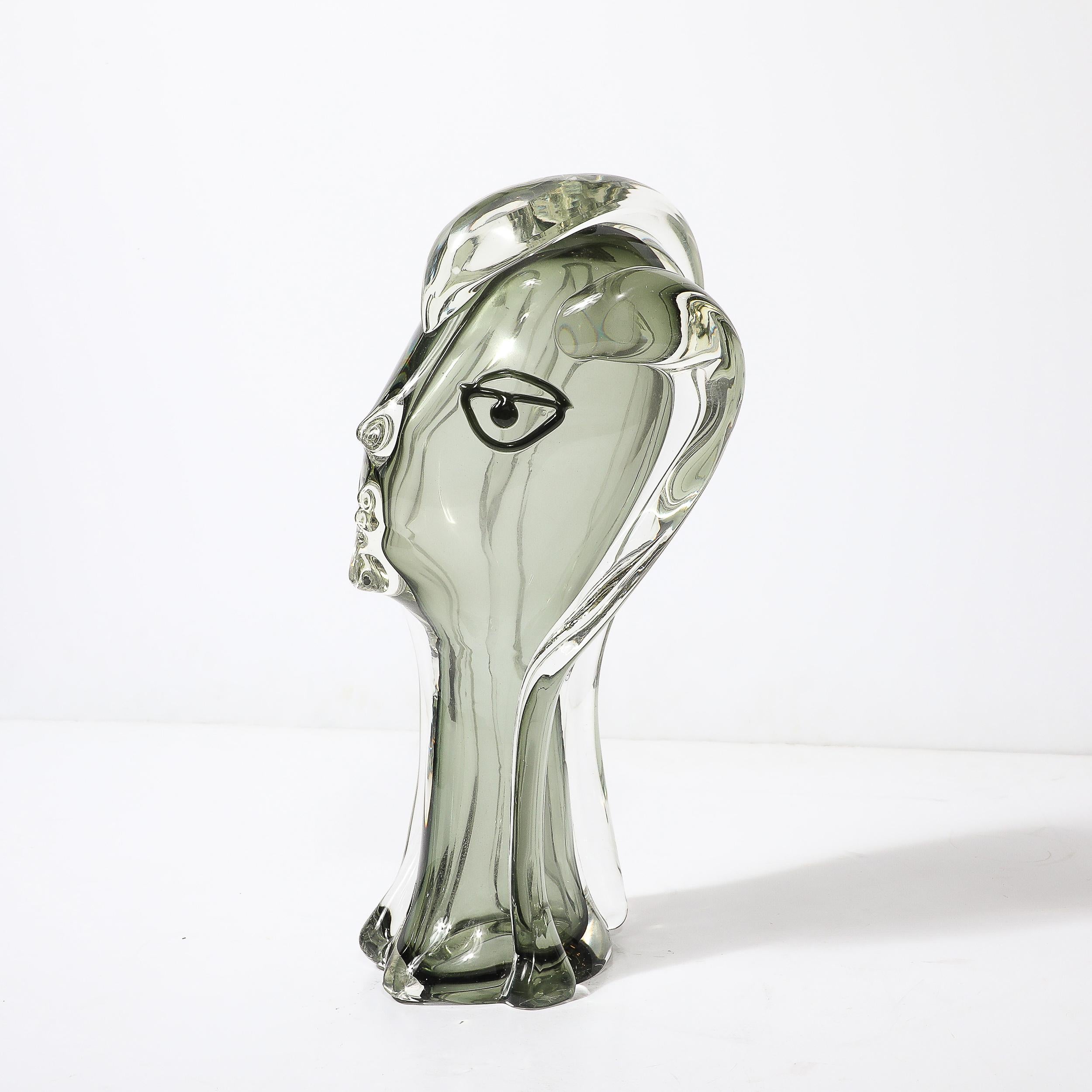 Scultura di ritratto astratto in vetro di Murano soffiato a mano di metà secolo di Mario Badioli in vendita 5