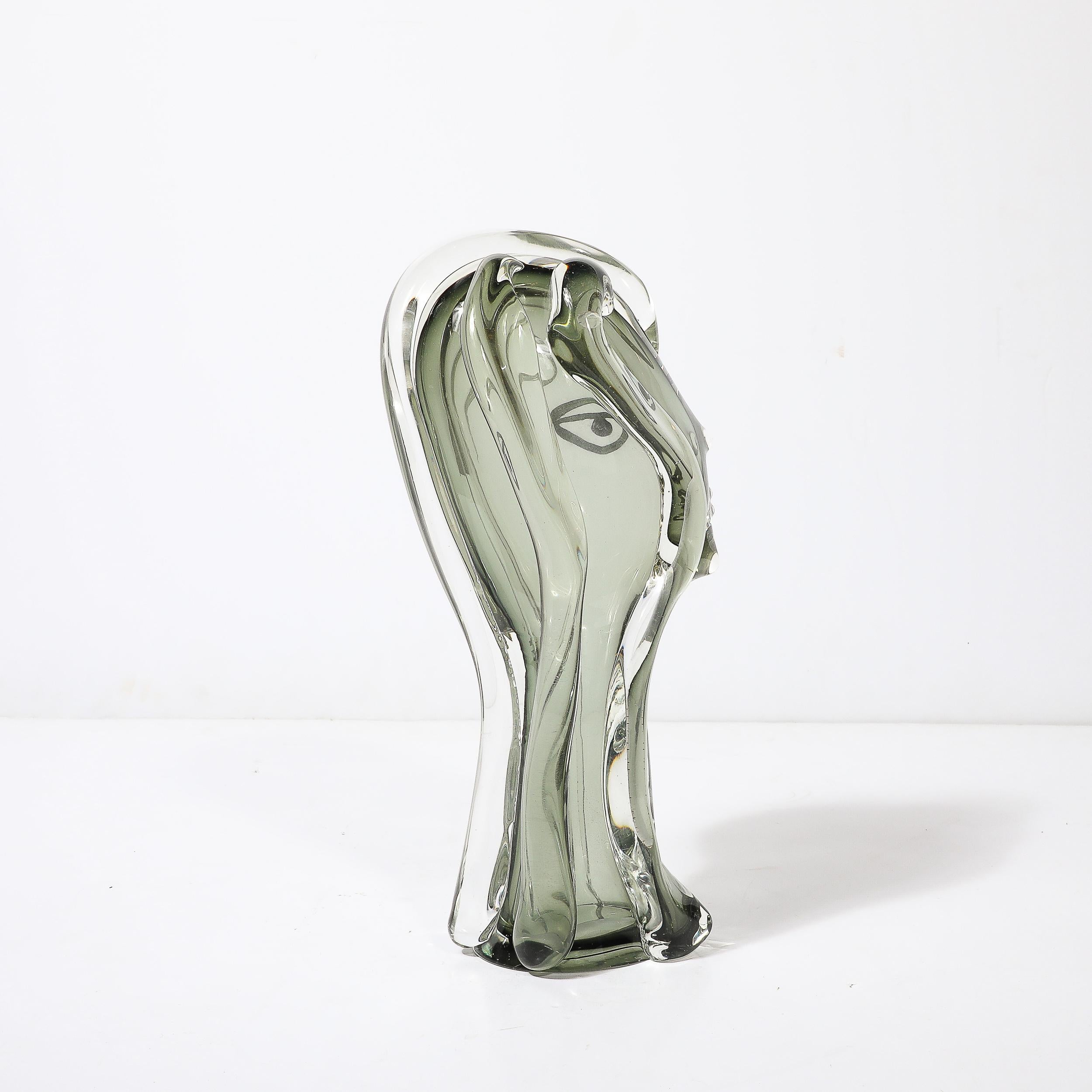 Scultura di ritratto astratto in vetro di Murano soffiato a mano di metà secolo di Mario Badioli in vendita 8