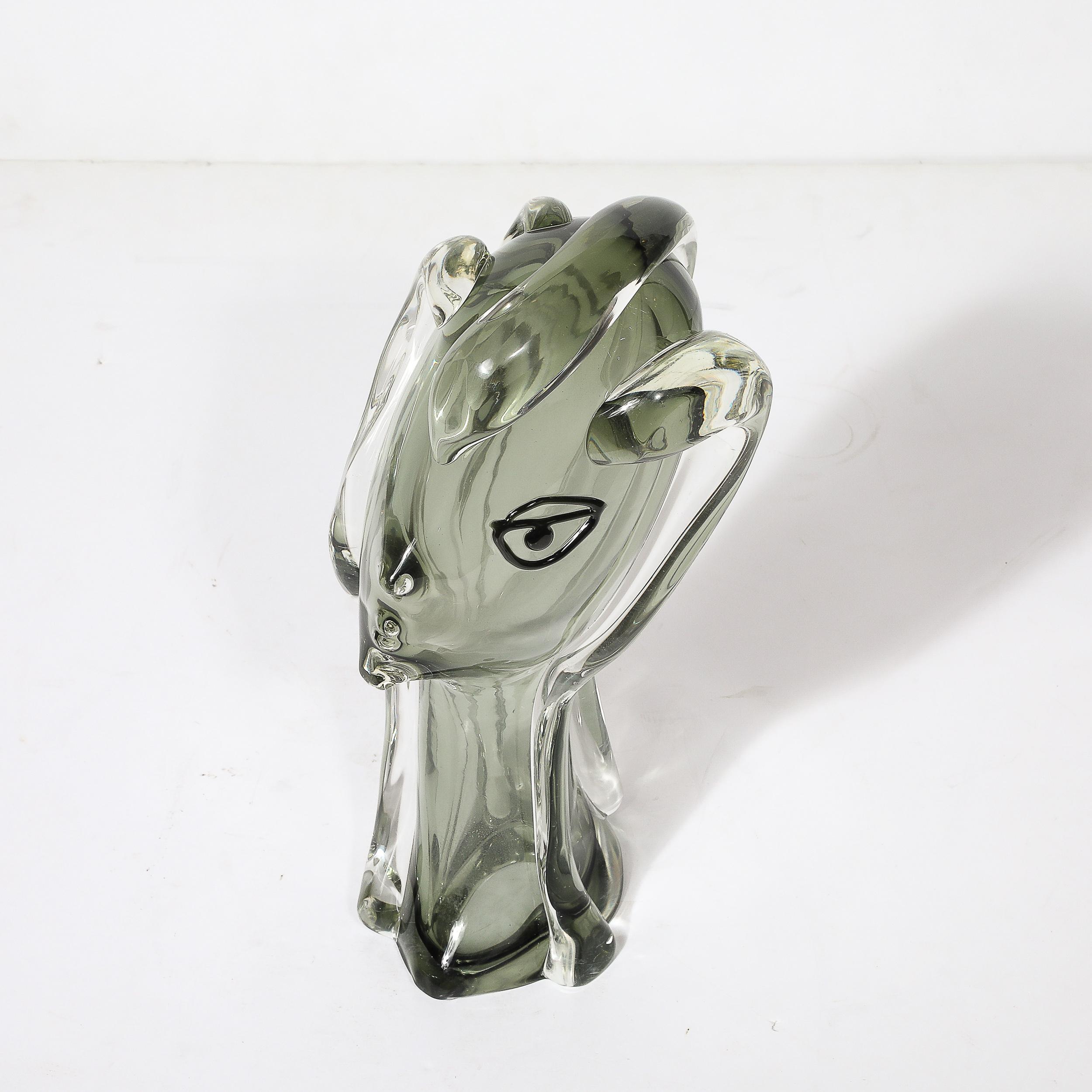 Scultura di ritratto astratto in vetro di Murano soffiato a mano di metà secolo di Mario Badioli in vendita 9