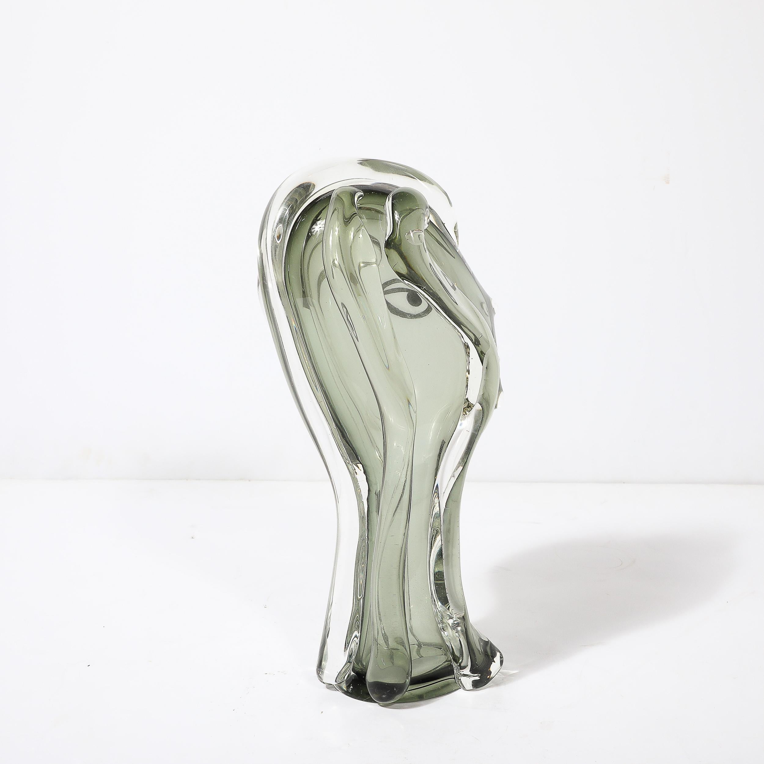 Scultura di ritratto astratto in vetro di Murano soffiato a mano di metà secolo di Mario Badioli in vendita 1