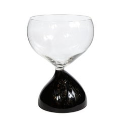 Midcentury Hand Blown Murano Hourglass Center Bowl Signed Cenedese e Albarelli