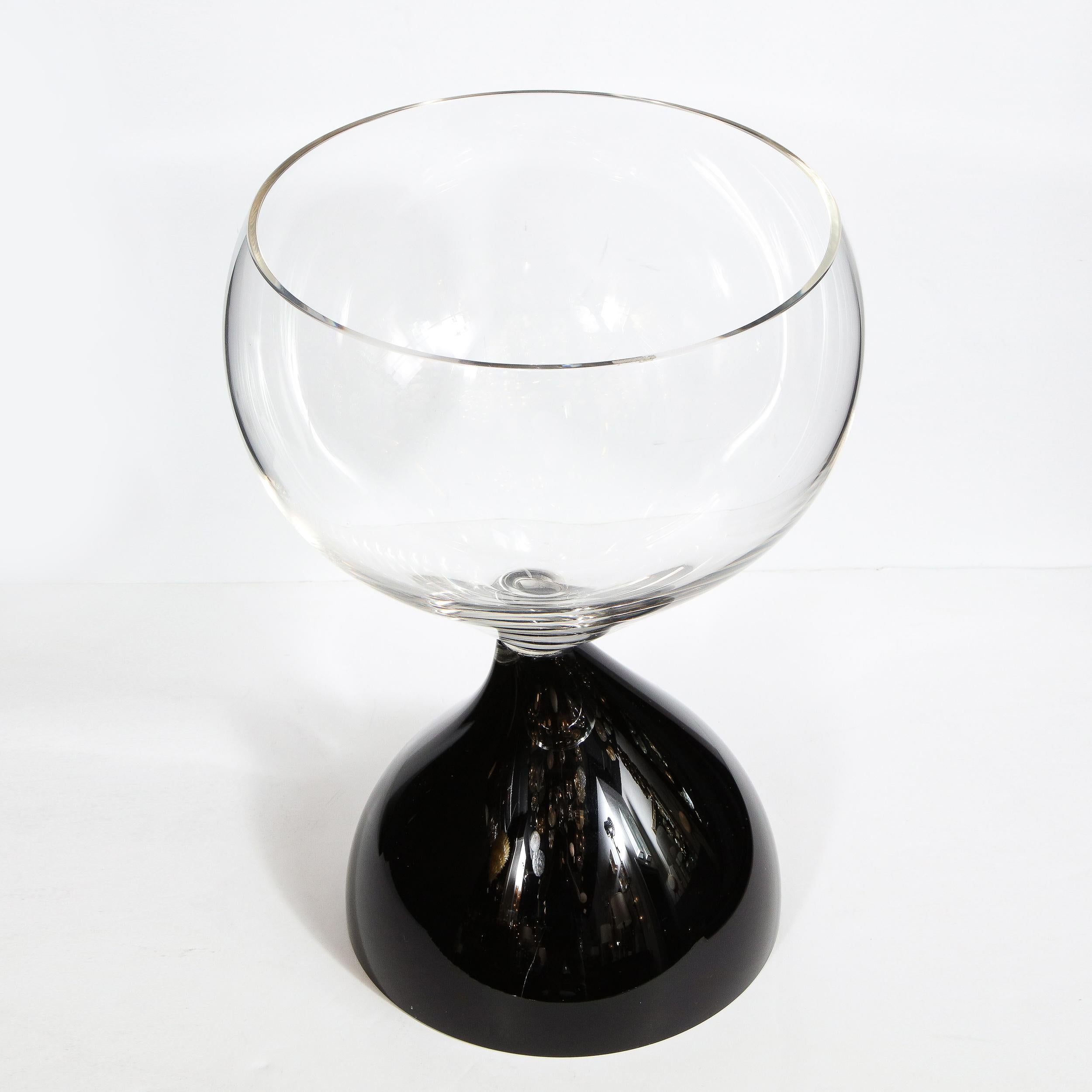 Mid-Century Modern Midcentury Hand Blown Murano Hourglass Center Bowl Signed Cenedese e Albarelli For Sale