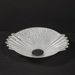 Mid-Century Handblown Murano Scavo Glass Centerpiece Bowl Signed Alfredo Barbini