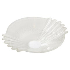 Mid-Century Handblown Murano Scavo Glass Centerpiece Bowl Signed Alfredo Barbini