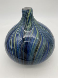 Mid-Century Handblown Swirl Murano Glass Vase