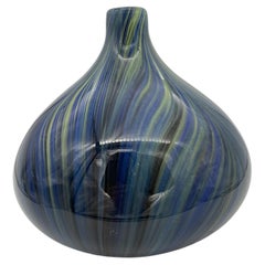 Mid-Century Handblown Swirl Murano Glass Vase