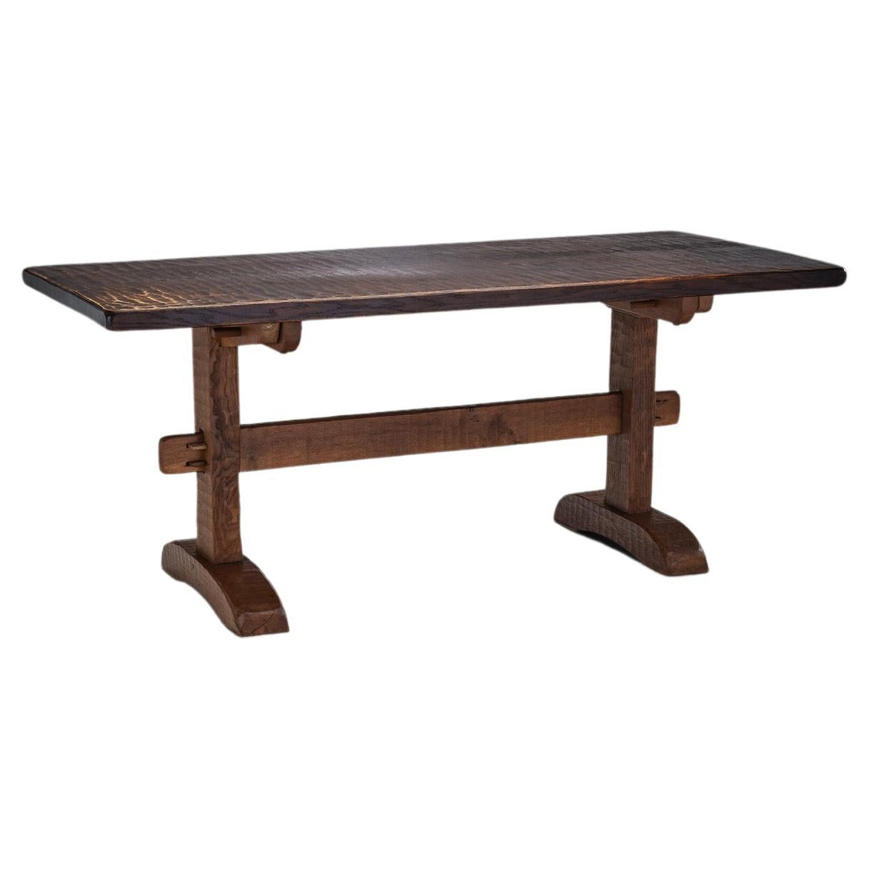 Triangular Oak Dining or Breakfast Table, France, 1960s at 1stDibs