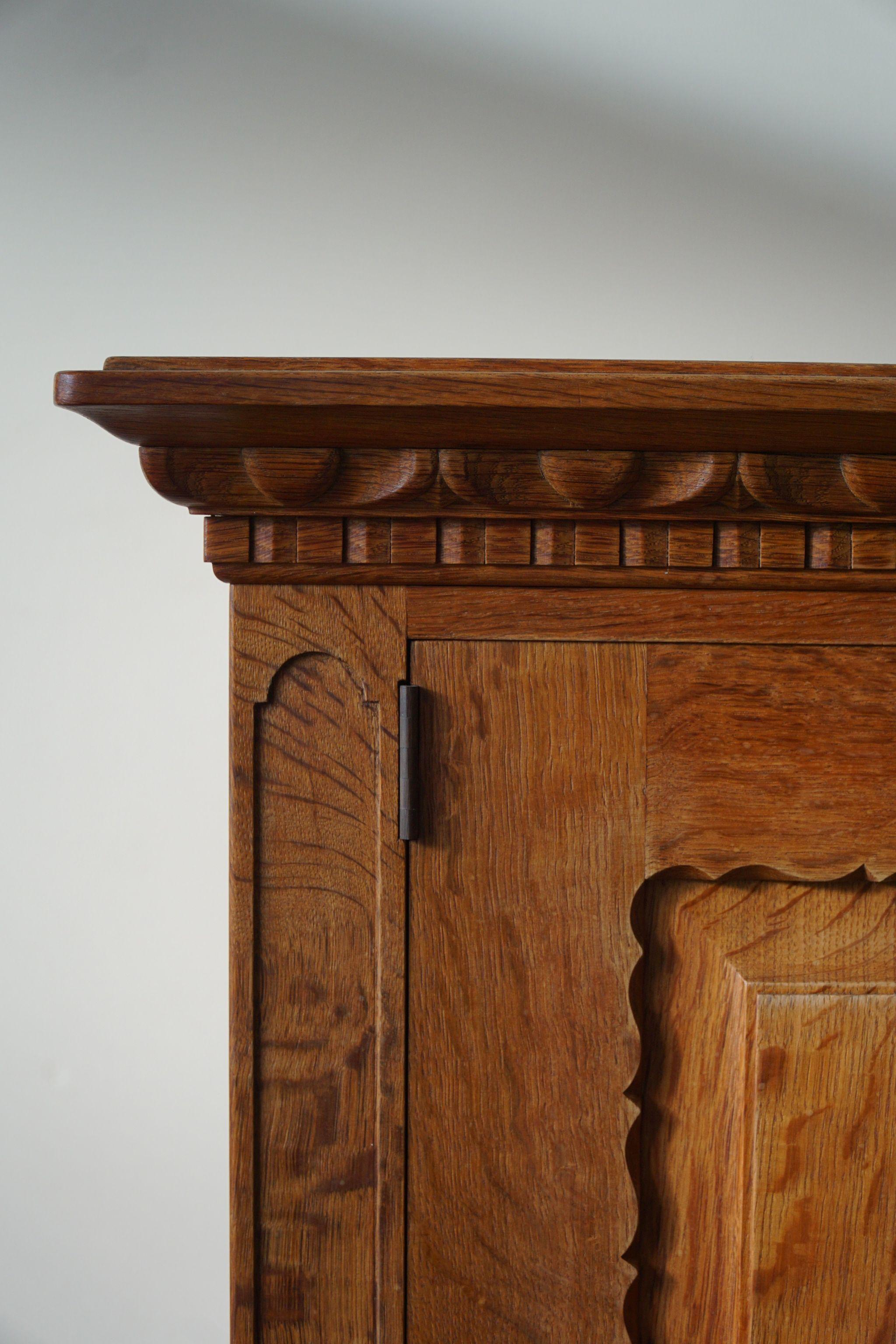 20th Century Mid Century, Handcrafted Cabinet in Solid Oak, Danish Cabinetmaker, 1940s