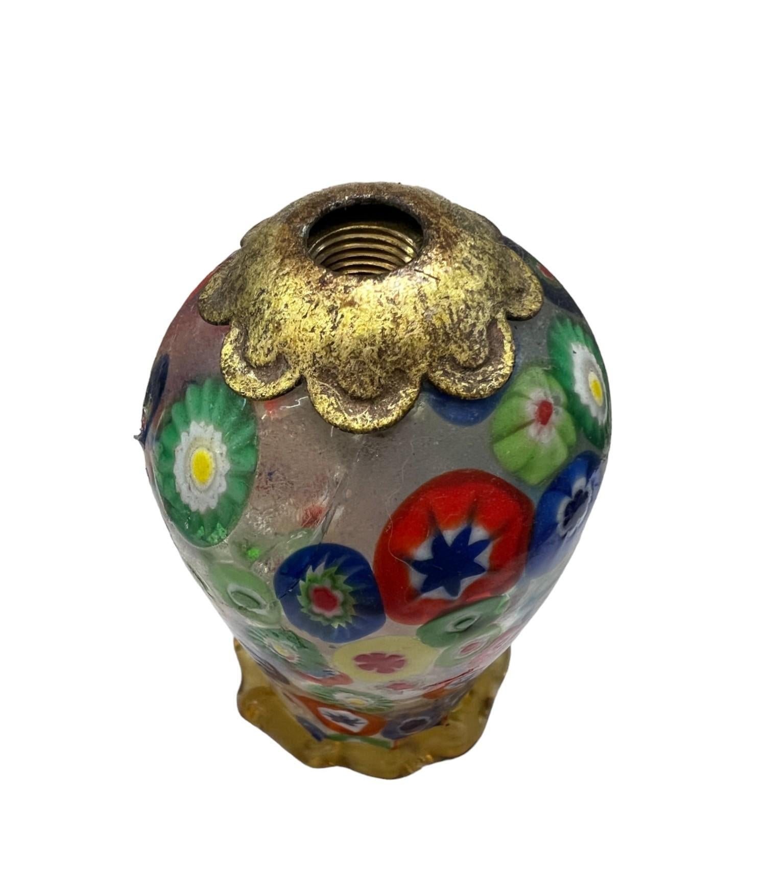 Lampadario Millefiori di metà secolo realizzato a mano in ferro e rame in vendita 5