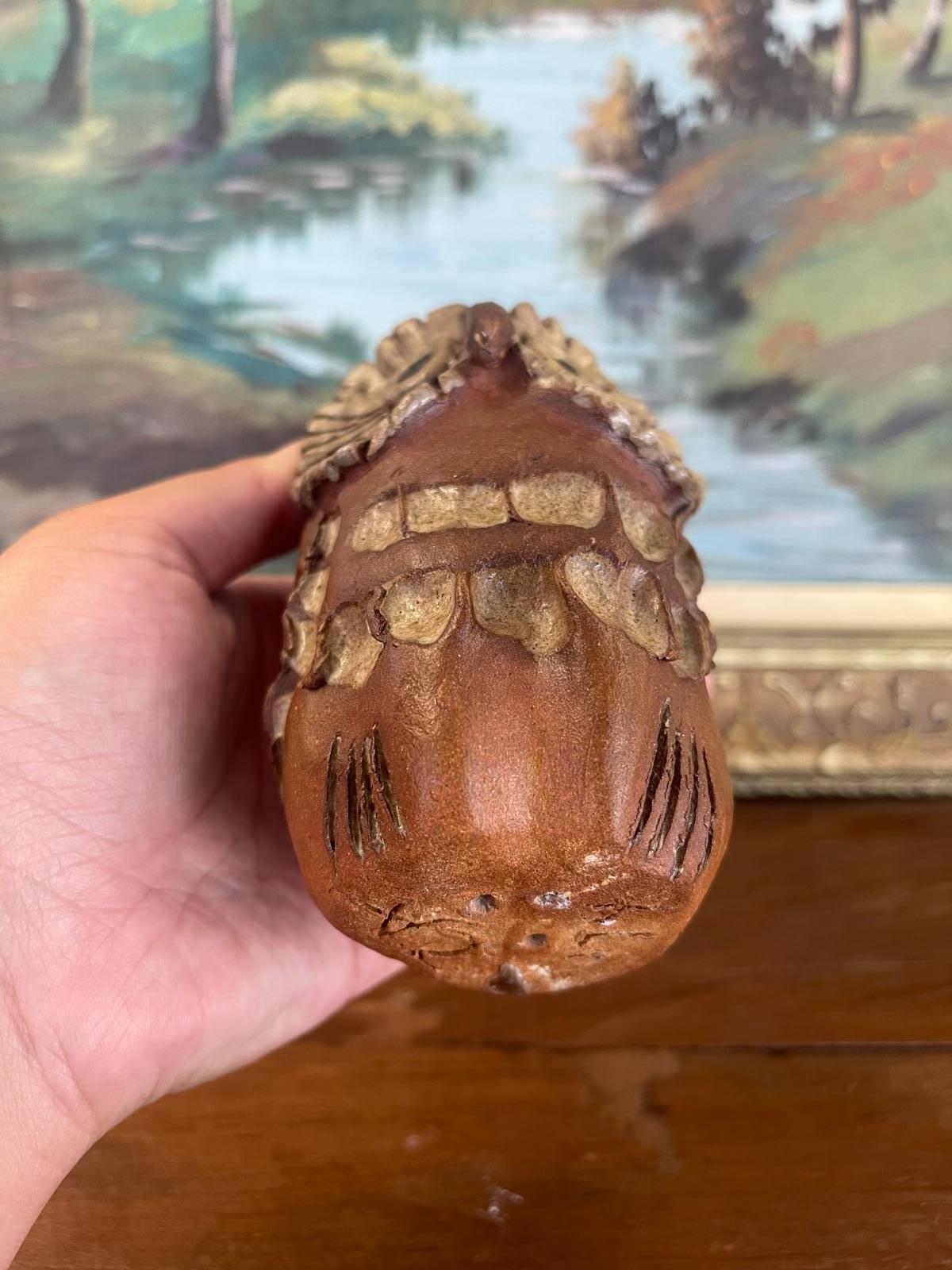 Sculpture de hibou en Studio Pottery du milieu du siècle avec glaçure texturée en vente 2
