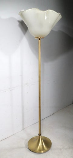 Antorcha de mediados de siglo con forma de pañuelo y tapa de cristal att. a Bianconi para Venini