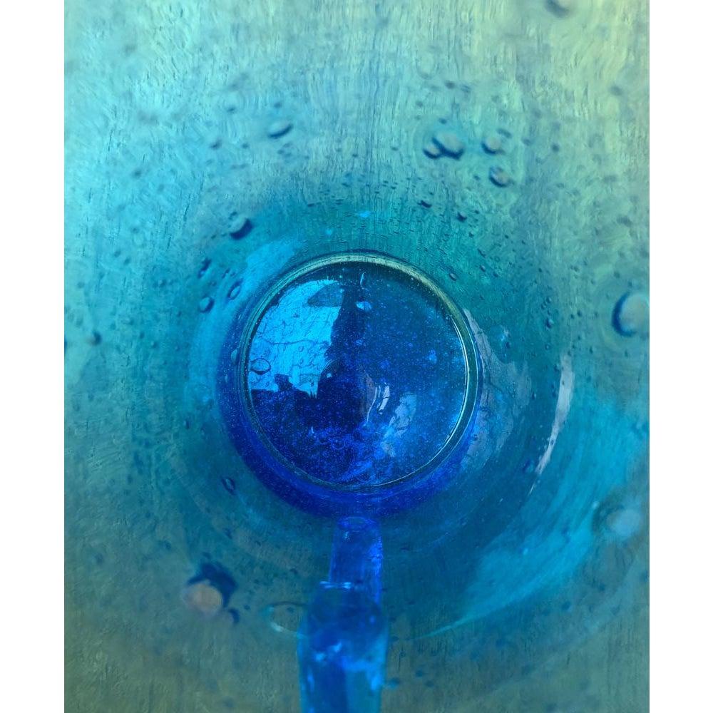 Mid-Century Handmade Blue Glass Jug, 1960s For Sale 7