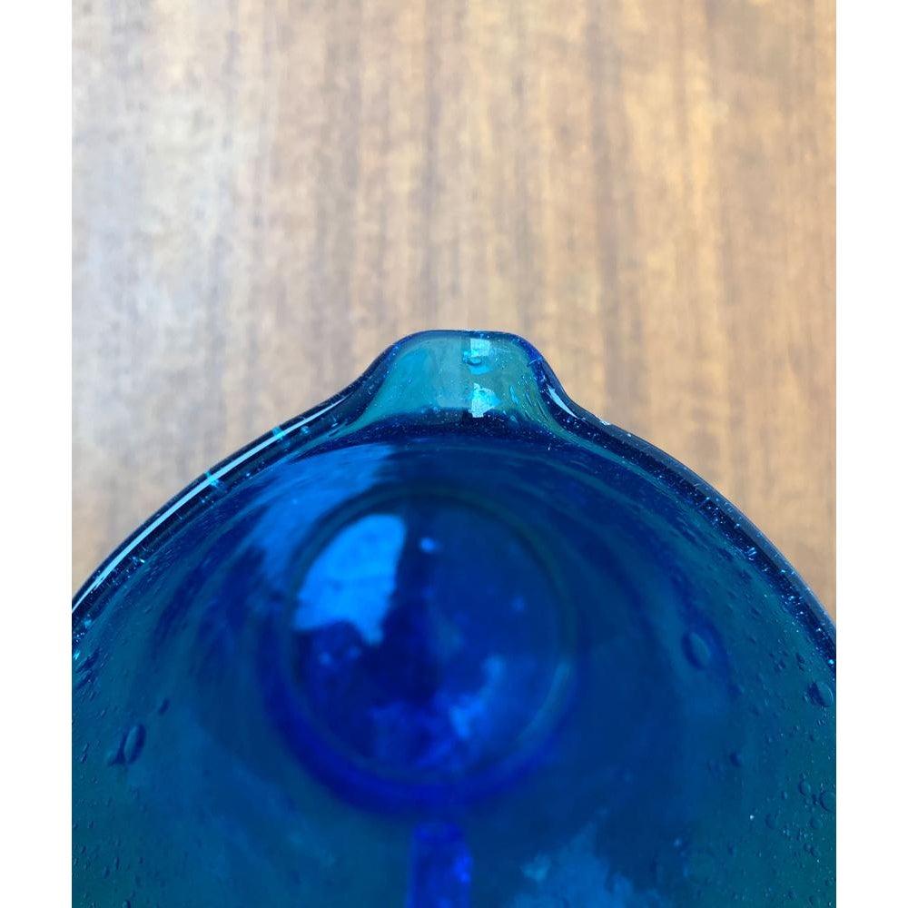 Mid-Century Handmade Blue Glass Jug, 1960s For Sale 2