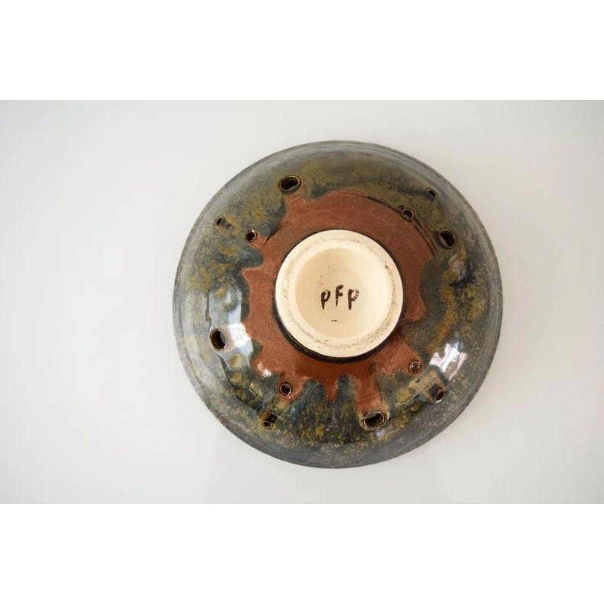 Unknown Midcentury Handmade Ceramic Decorative Bowl For Sale