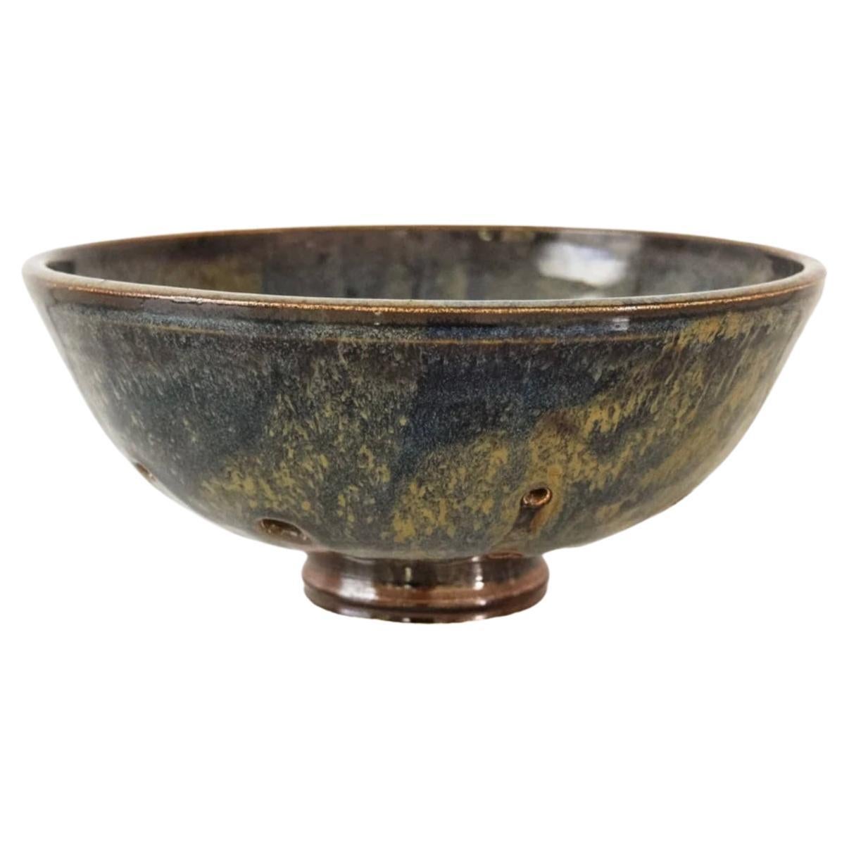Midcentury Handmade Ceramic Decorative Bowl For Sale