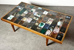 Mid Century Modern Teak Ceramic Tile Mosaic Coffee Table by Gerard Havekes 1960s