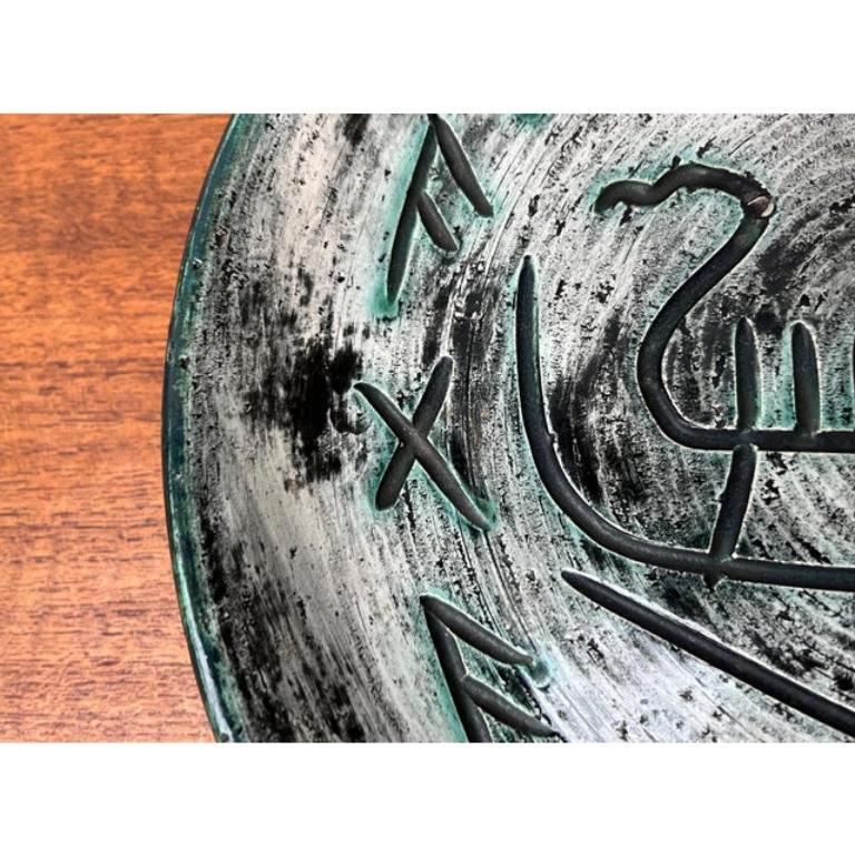 Handgefertigter Wandteller aus Keramik aus der Mitte des Jahrhunderts mit Viking-Designs von Arol, 1960er Jahre im Zustand „Hervorragend“ im Angebot in Hamburg, DE