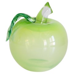 Mid Century Handmade Crystal Glass Apple, Poland, Europe, 1960s.