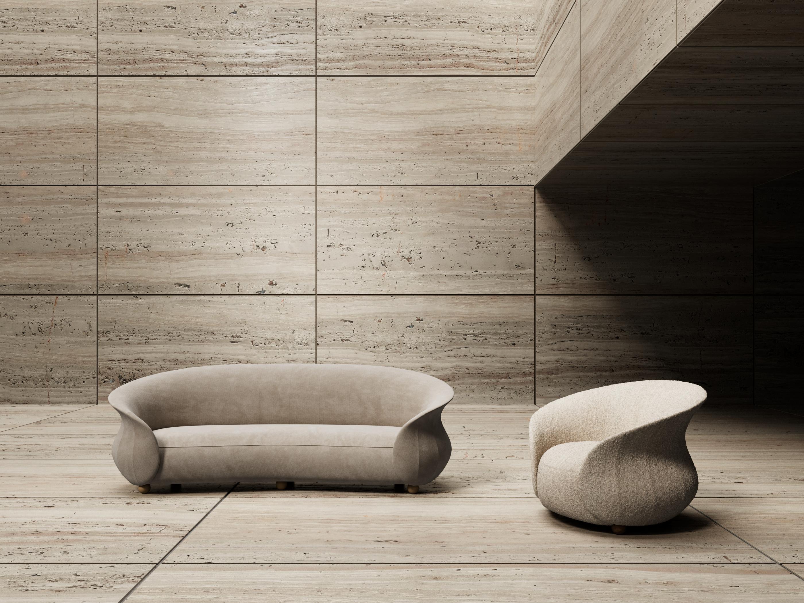 Mid Century Handmade Exceptional Design Curved Verona Sofa For Sale 4