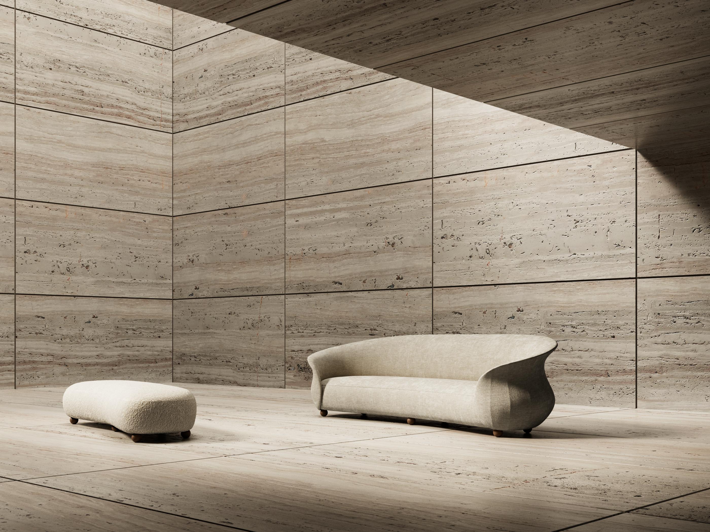 Mid Century Handmade Exceptional Design Curved Verona Sofa For Sale 5