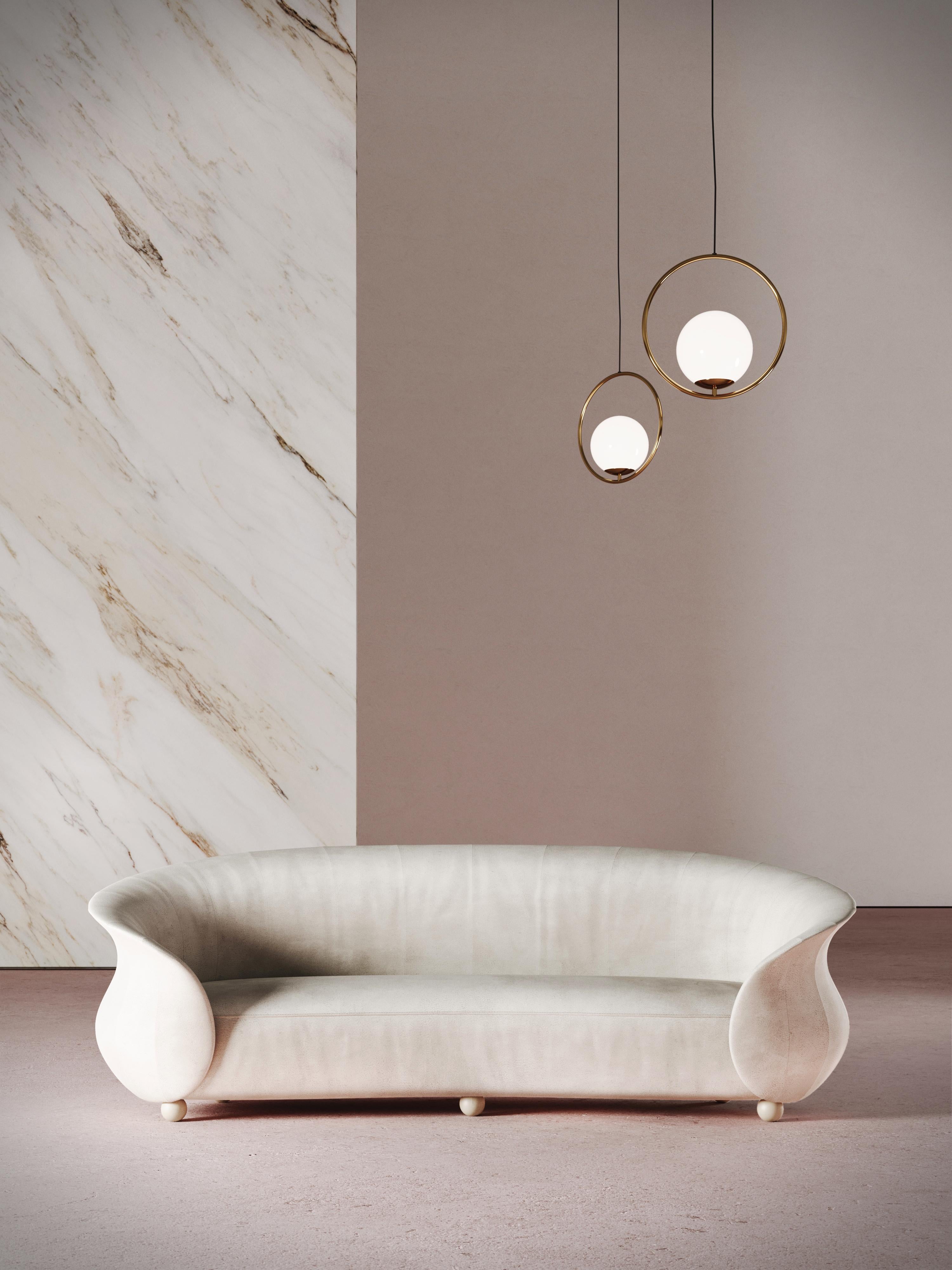 Mid Century Handmade Exceptional Design Curved Verona Sofa For Sale 1