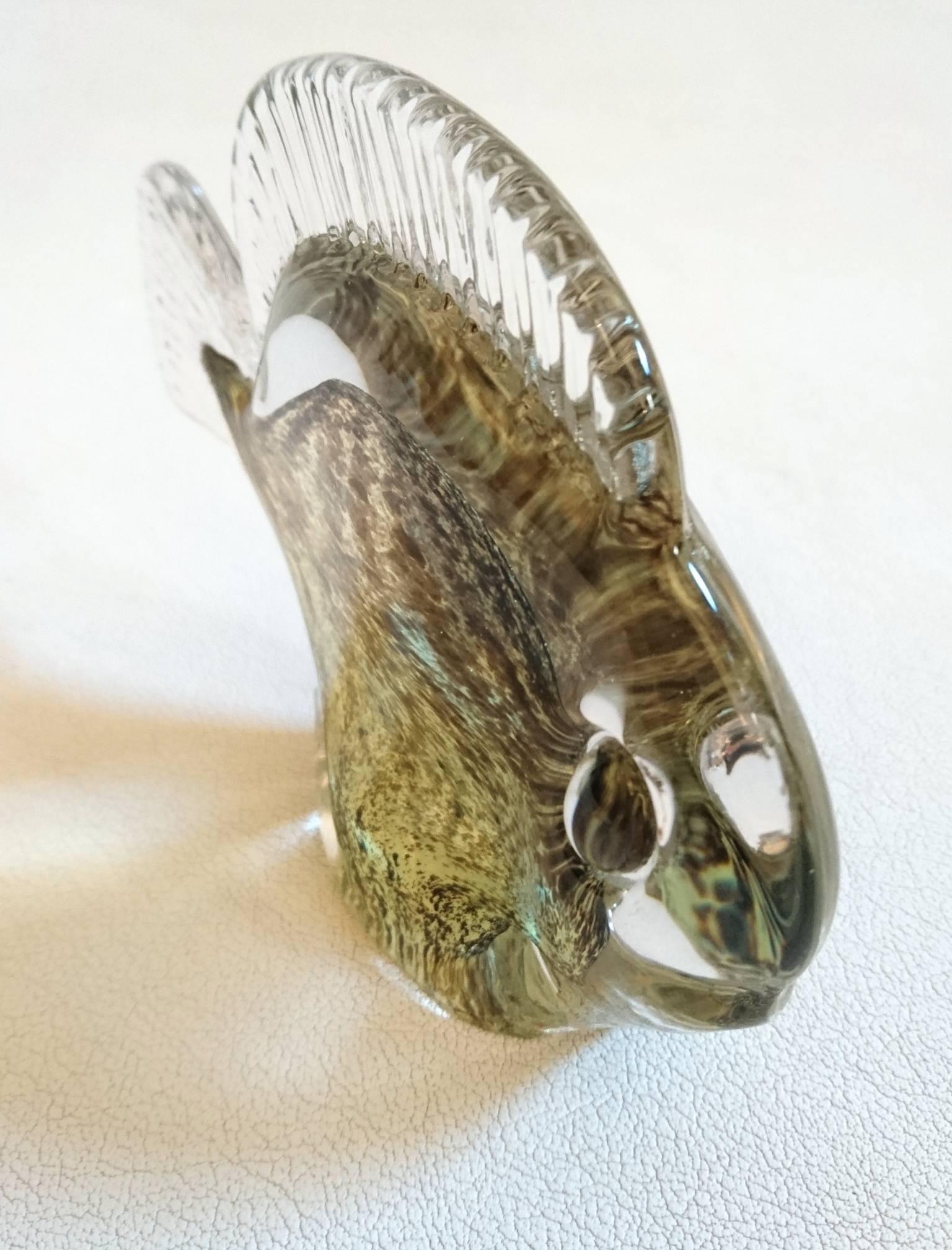 Mid-Century Modern Mid-Century Handmade Glass Fish by Reijmyre, Sweden For Sale