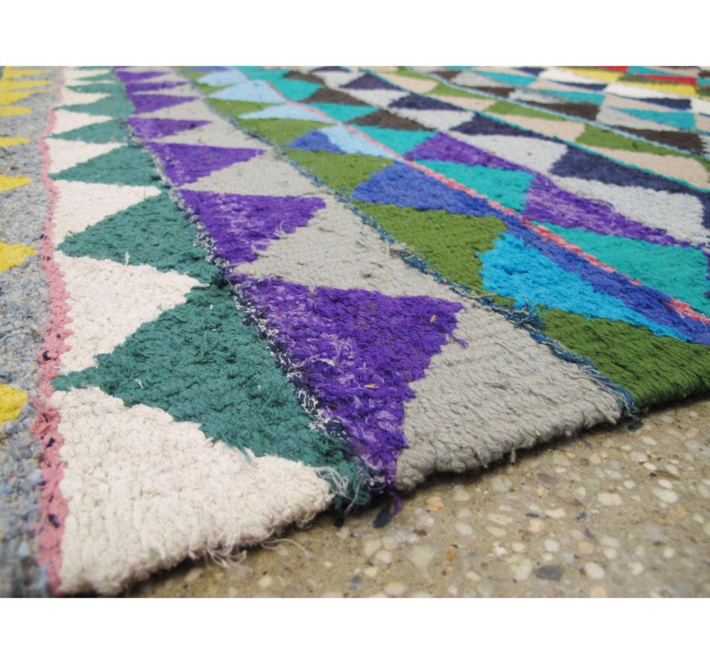 20th Century Mid-Century Handmade Persian Colorful Flatweave Rug