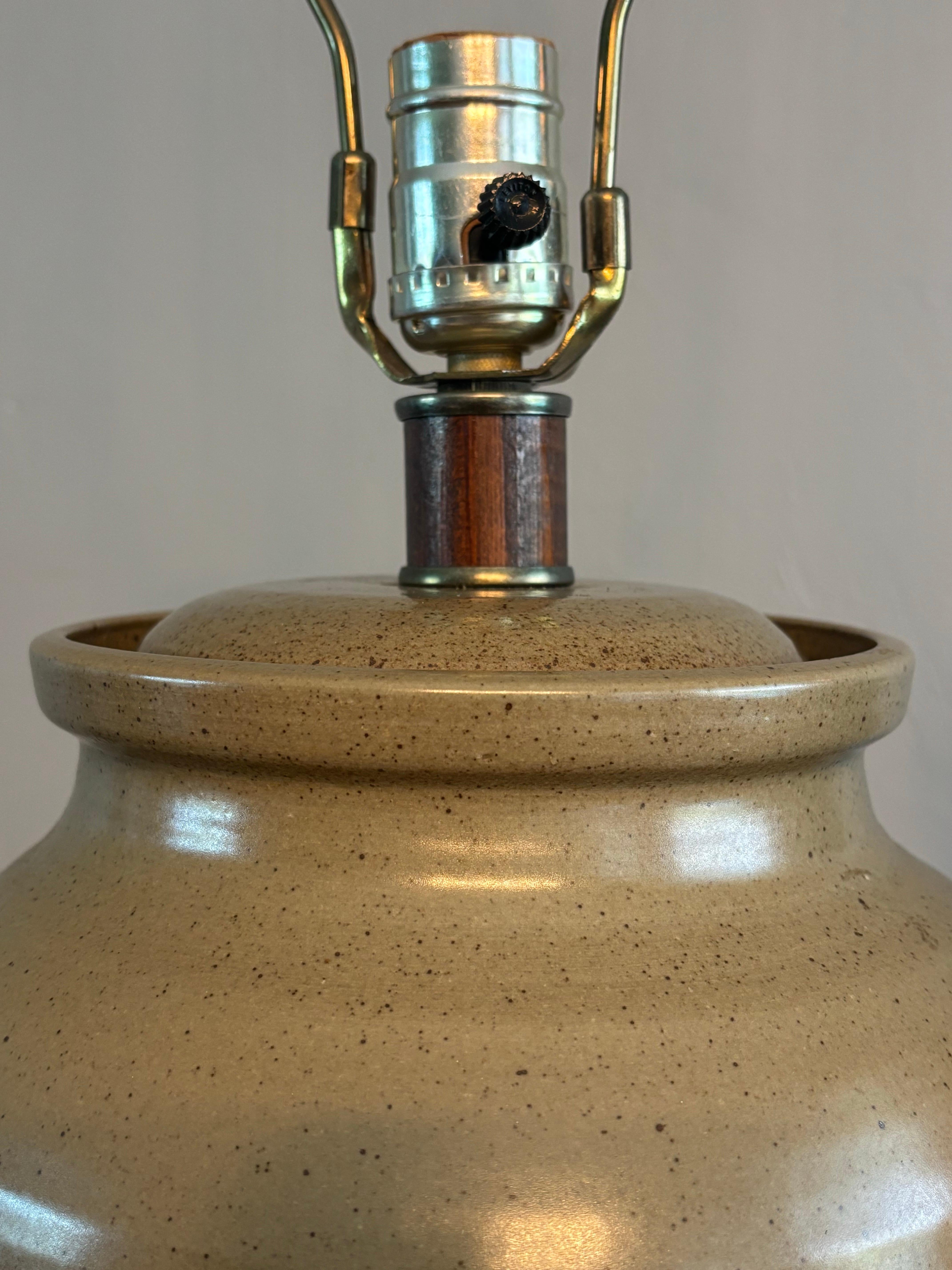 Mid-Century Modern Mid Century Handmade Studio Ceramic Table Lamps, a Pair For Sale