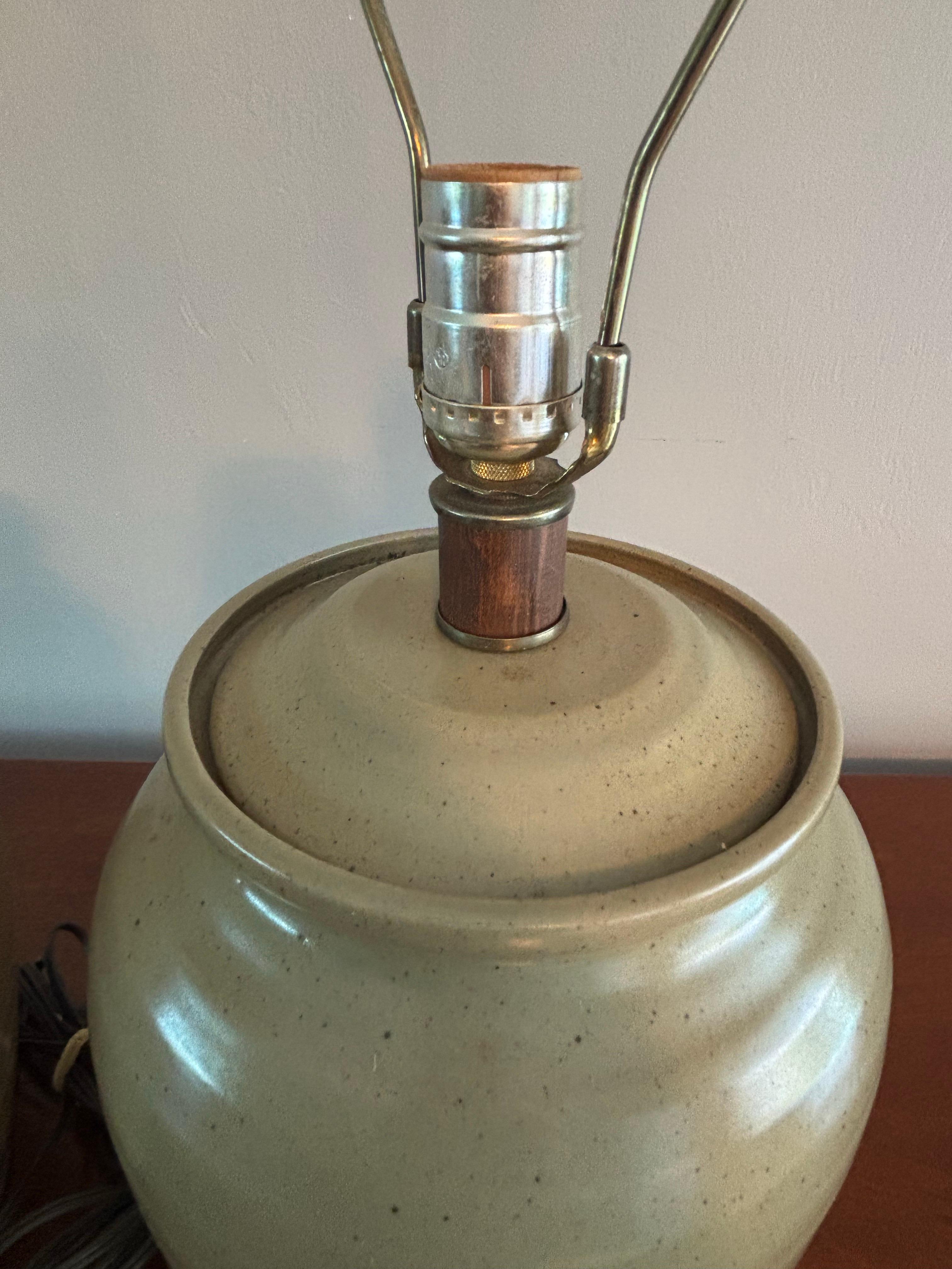 Mid Century Handmade Studio Ceramic Table Lamps, a Pair For Sale 2