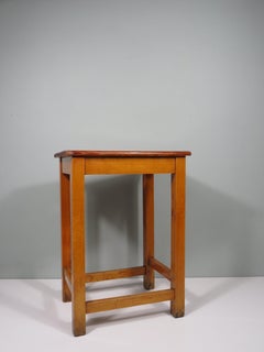 Mid century handmade studio stool with handle, Belgium 1960s