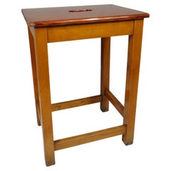 Mid century handmade studio stool with handle, Belgium 1960s