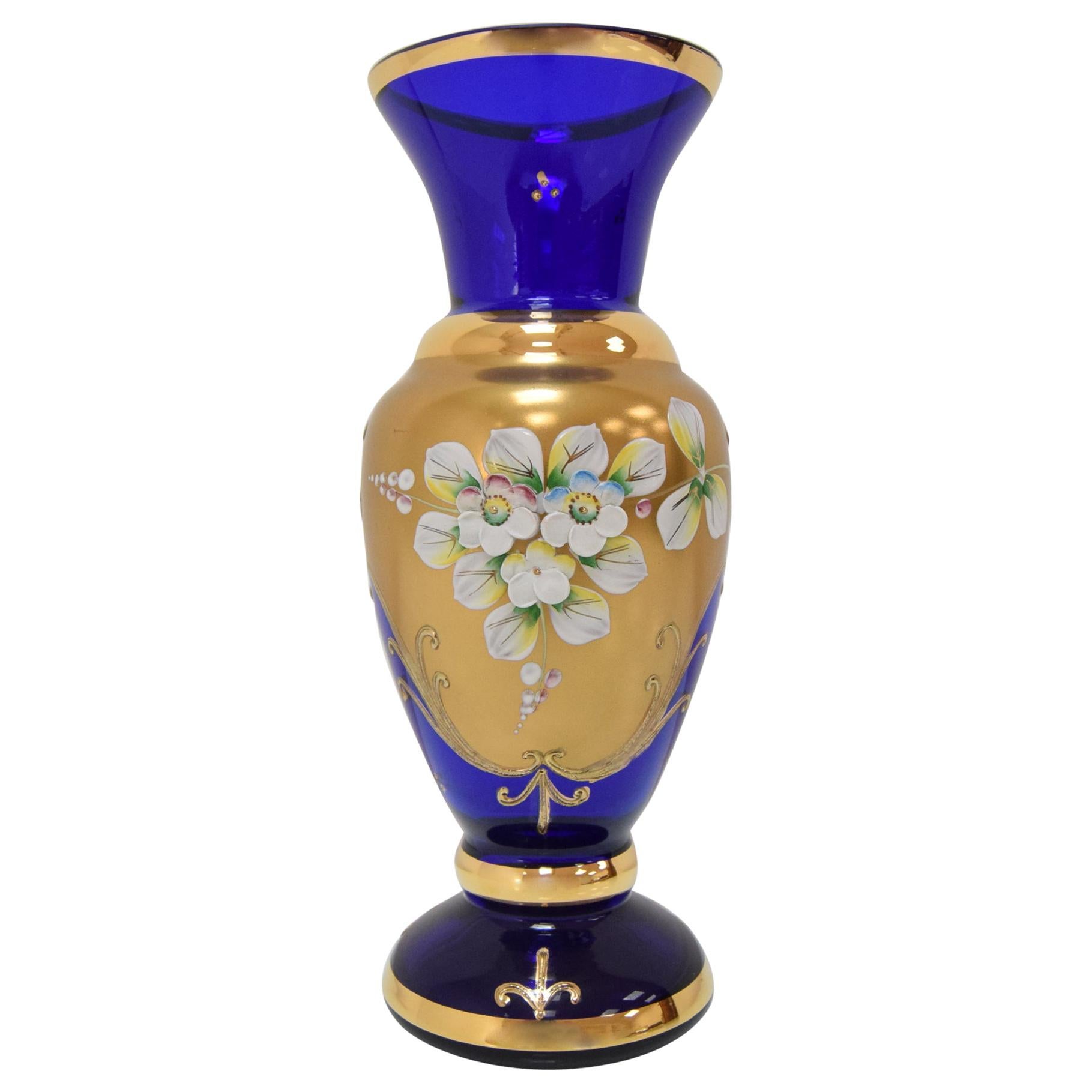 Mid-Century Handmade Vase, by Novoborske Sklo 'Gilded', 1960's