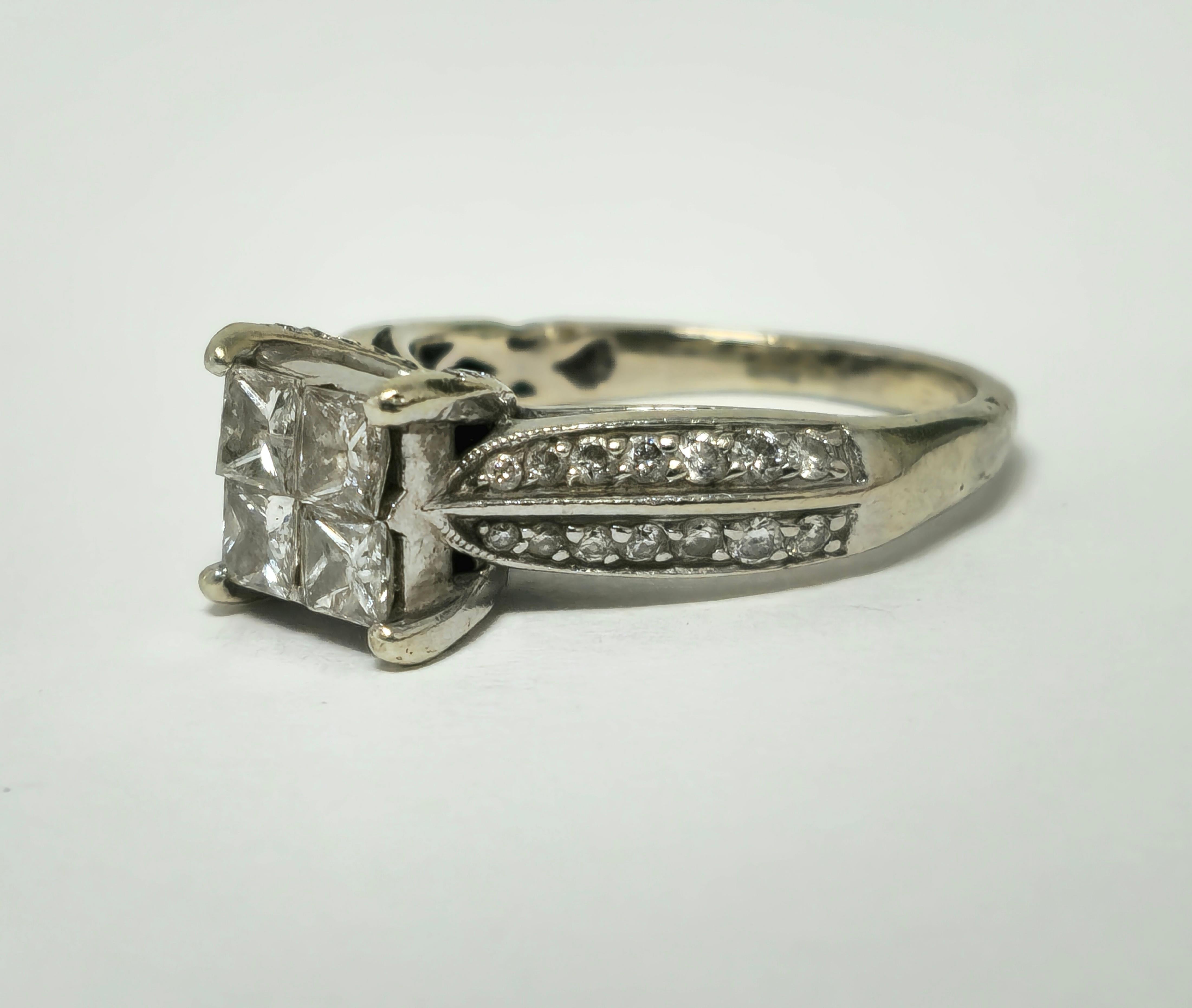Médiéval Bague vintage faite à la main avec diamants de 1,30 carat en vente
