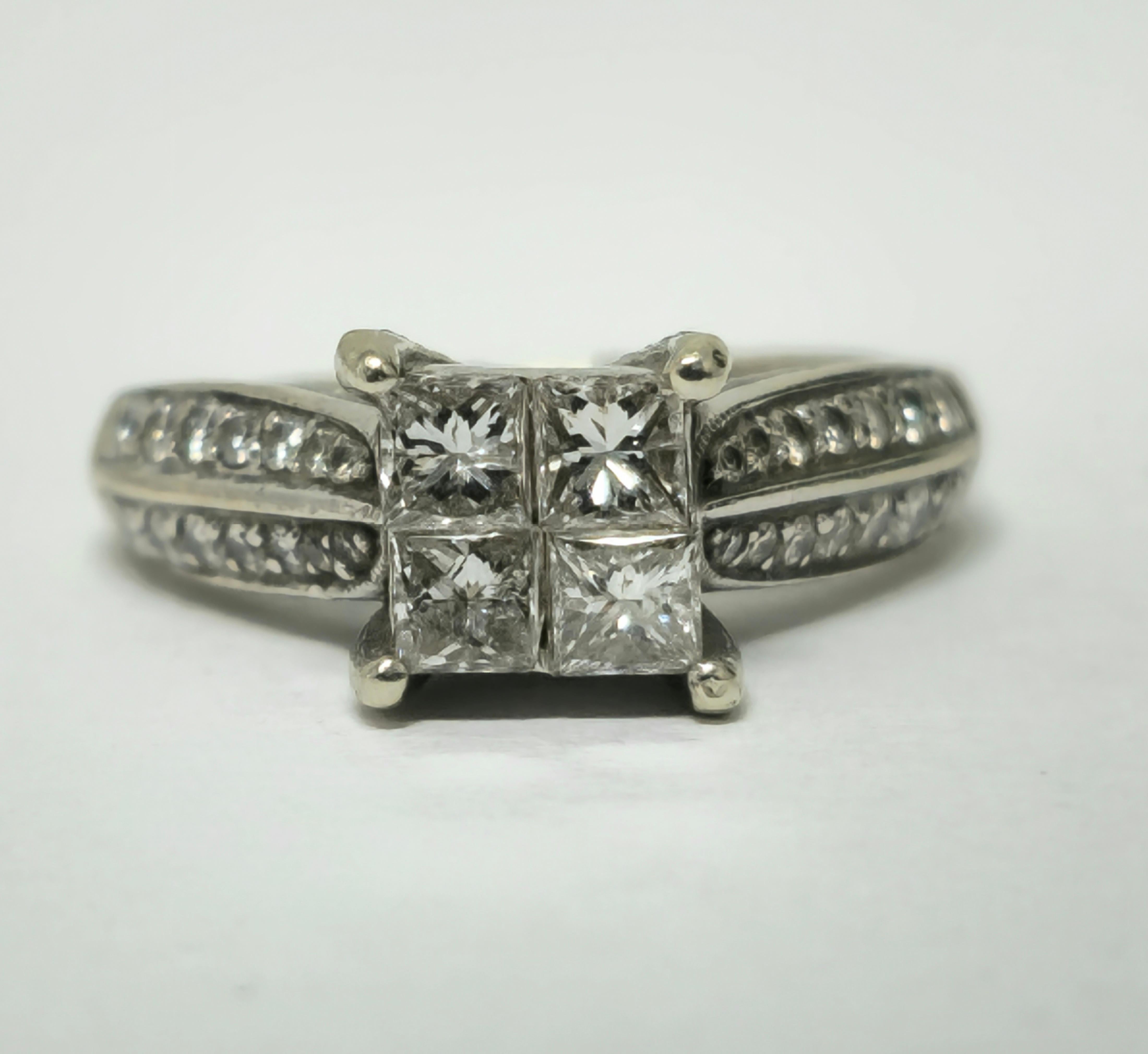 Women's Mid Century Handmade Vintage 1.30 Carat Diamond Ring For Sale