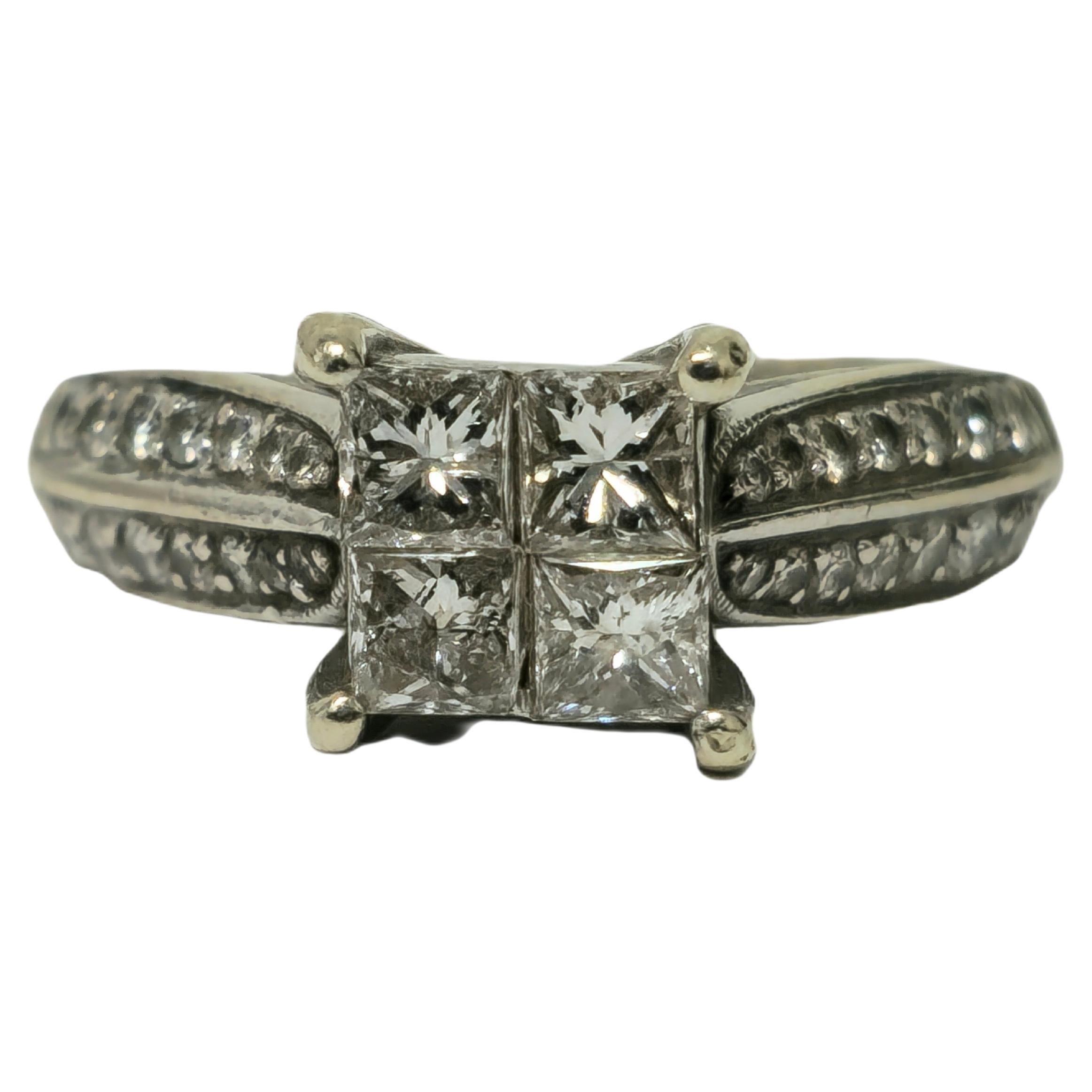 Mid Century Handmade Vintage 1.30 Carat Diamond Ring For Sale