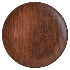 Midcentury Handmade Wood Plate in African Wenge, 1960s