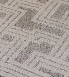 Mid-Century Handgewebter Abstrakter Wollteppich Schweden