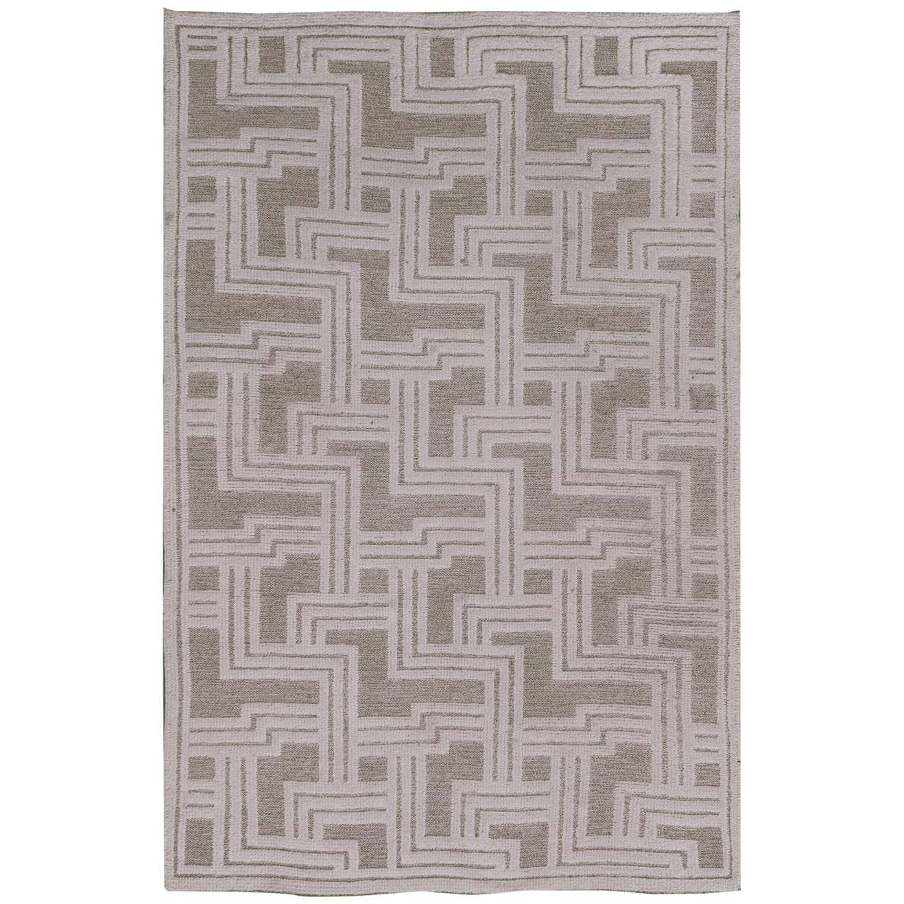 Mid-Century Handwoven Wool Swedish Rug For Sale at 1stDibs