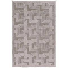 Retro Mid-Century Handwoven Wool Swedish Rug