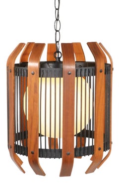 Mid Century Hanging Cage Form Chandelier c. 1950's