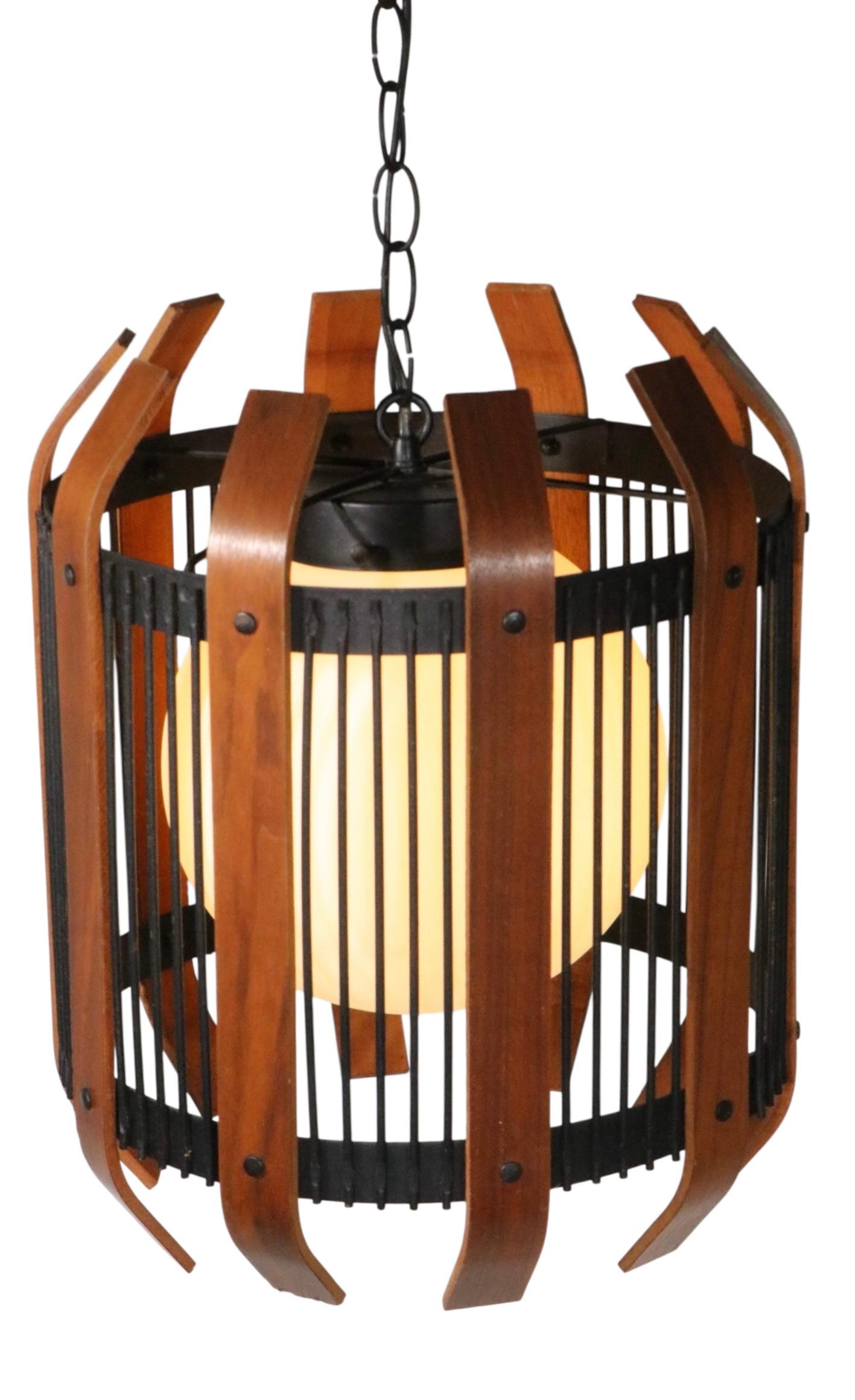 Americano Lampadario a gabbia sospeso di metà secolo, anni '50 ca. in vendita