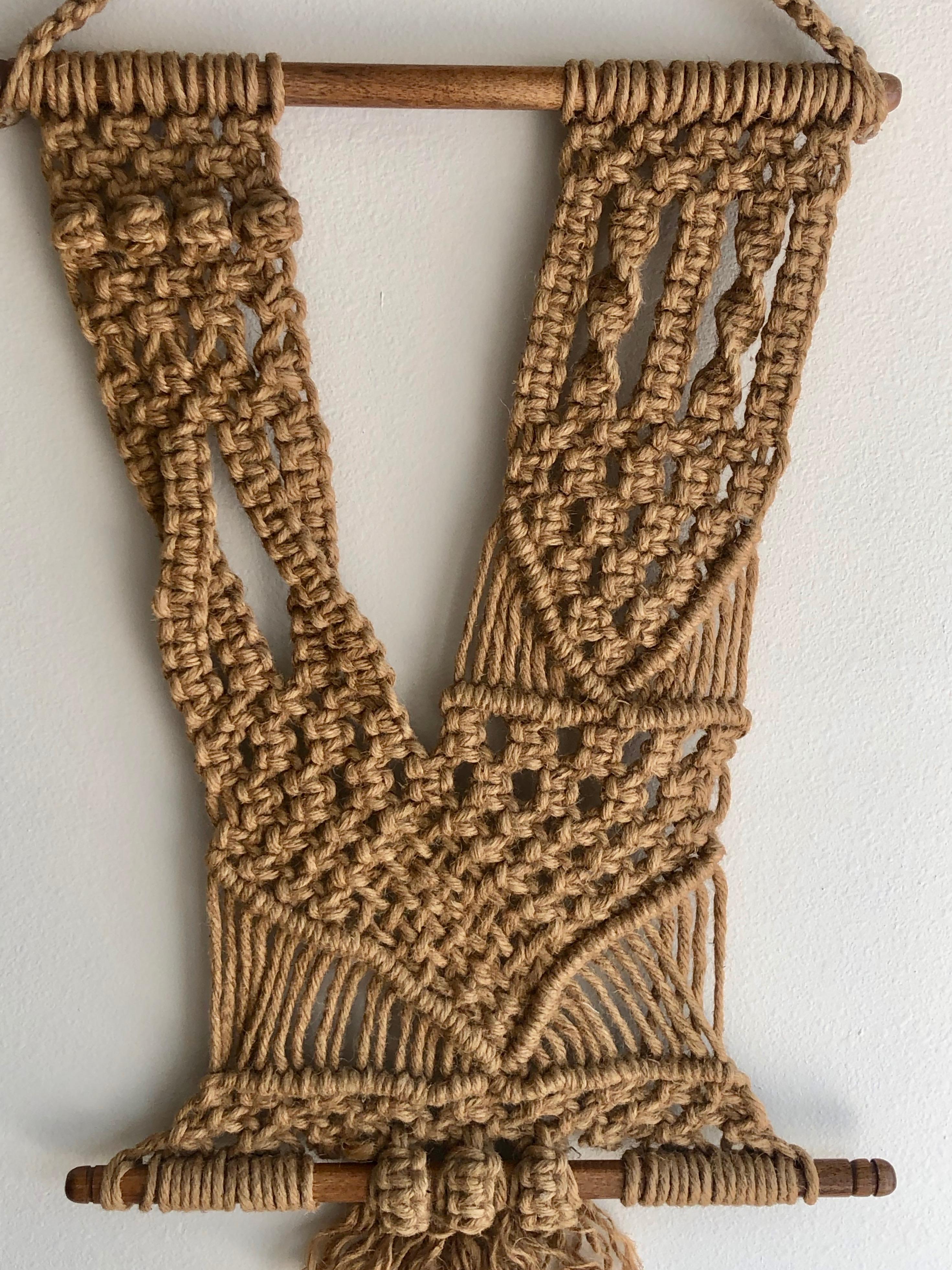 20th Century Midcentury Hanging Fiber Art  For Sale