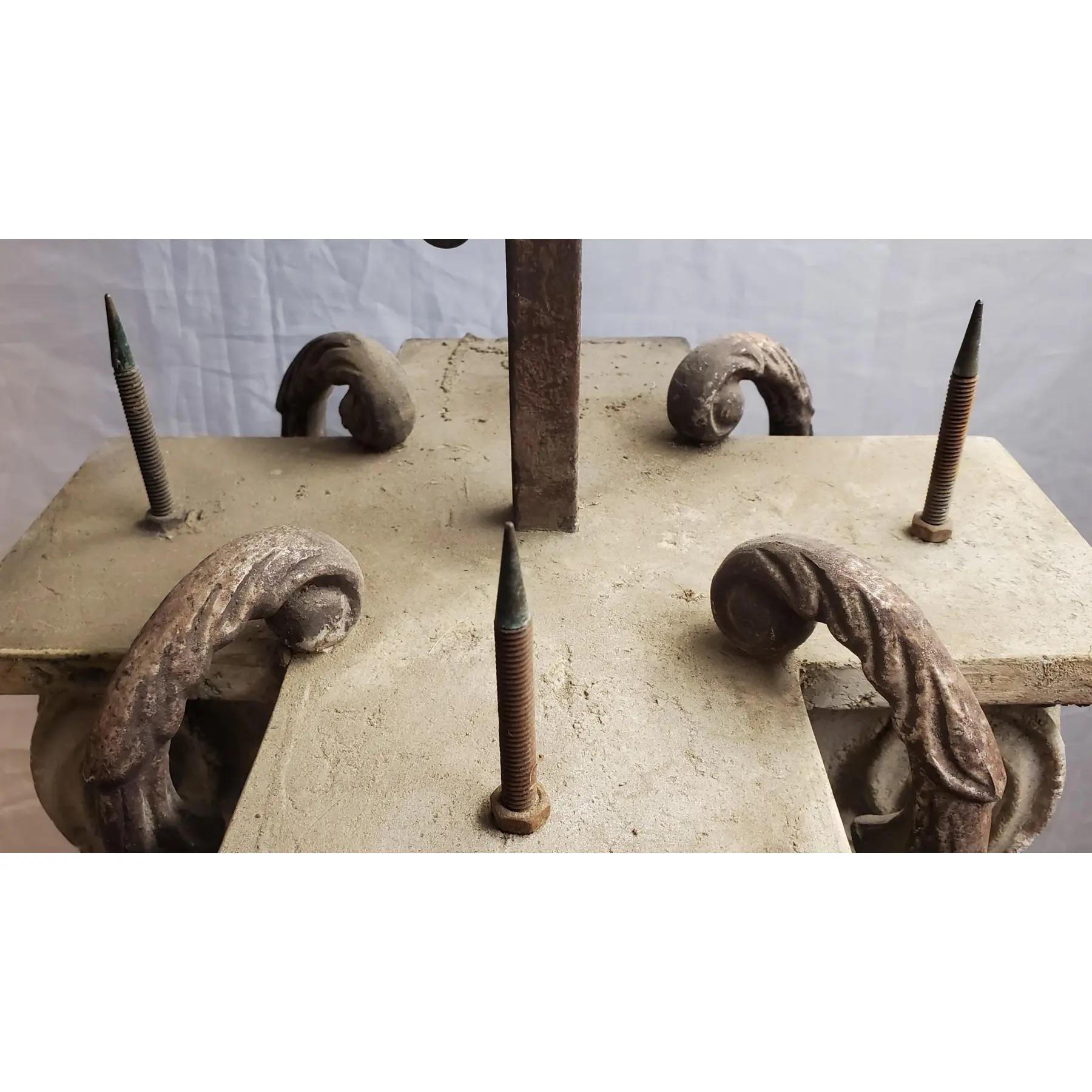 American Mid Century Hanging Iron & Composite Pendant For Sale