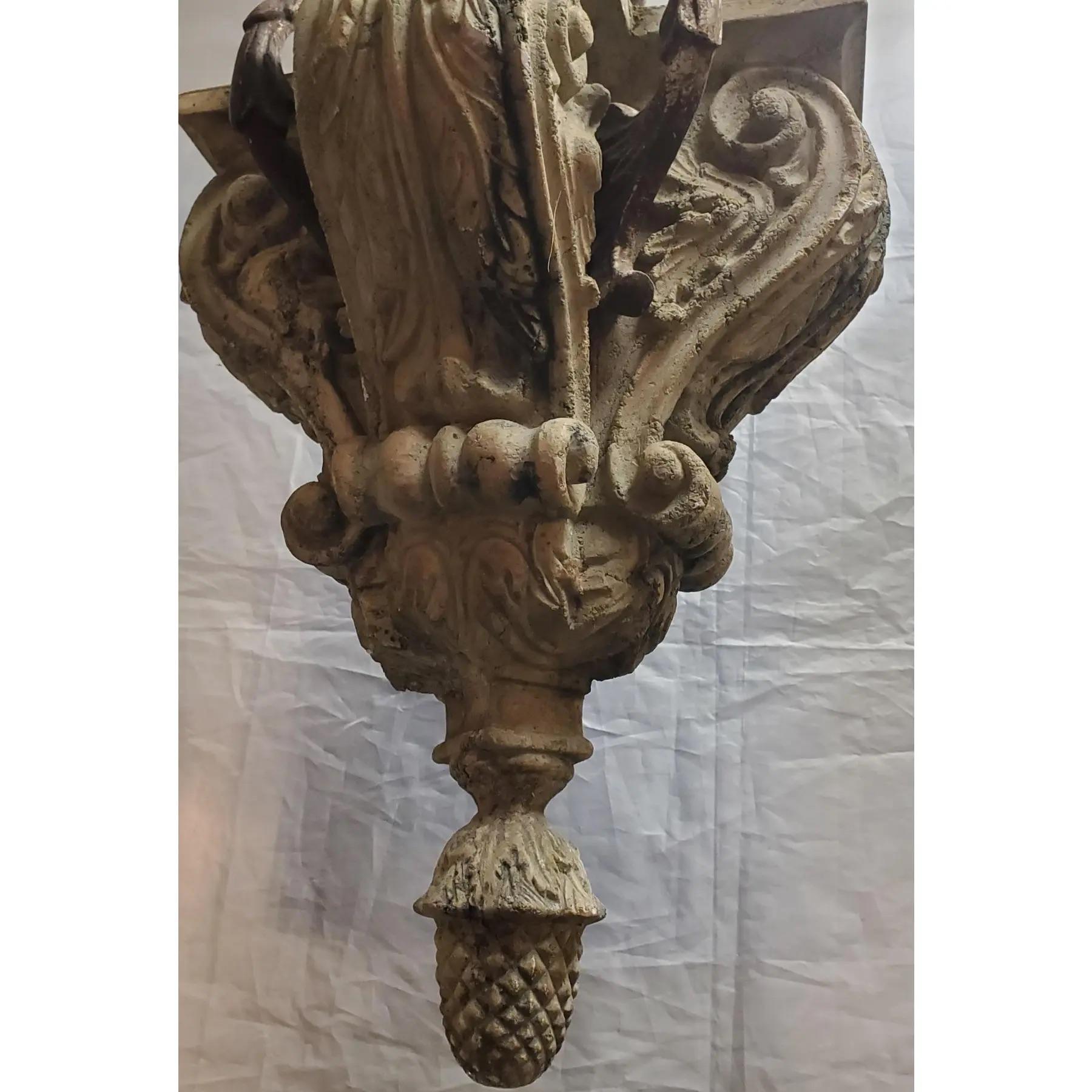 Mid Century Hanging Iron & Composite Pendant For Sale 2