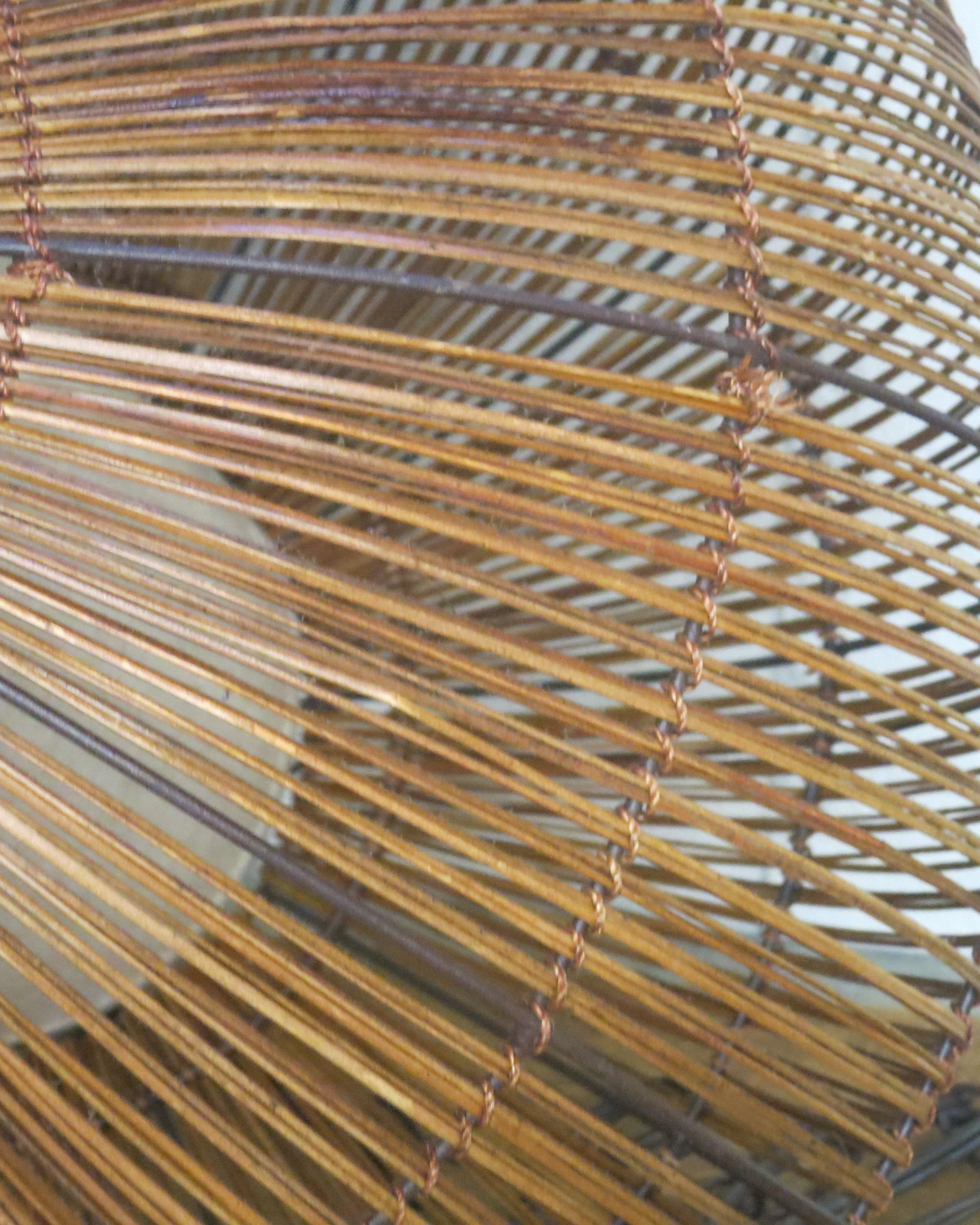 Midcentury Hanging Lamp Rattan or Natural Fiber Oval Shape 2