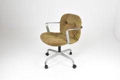 Mid-Century Hannah Morrison for Knoll Velvet Office Chair, 1950s