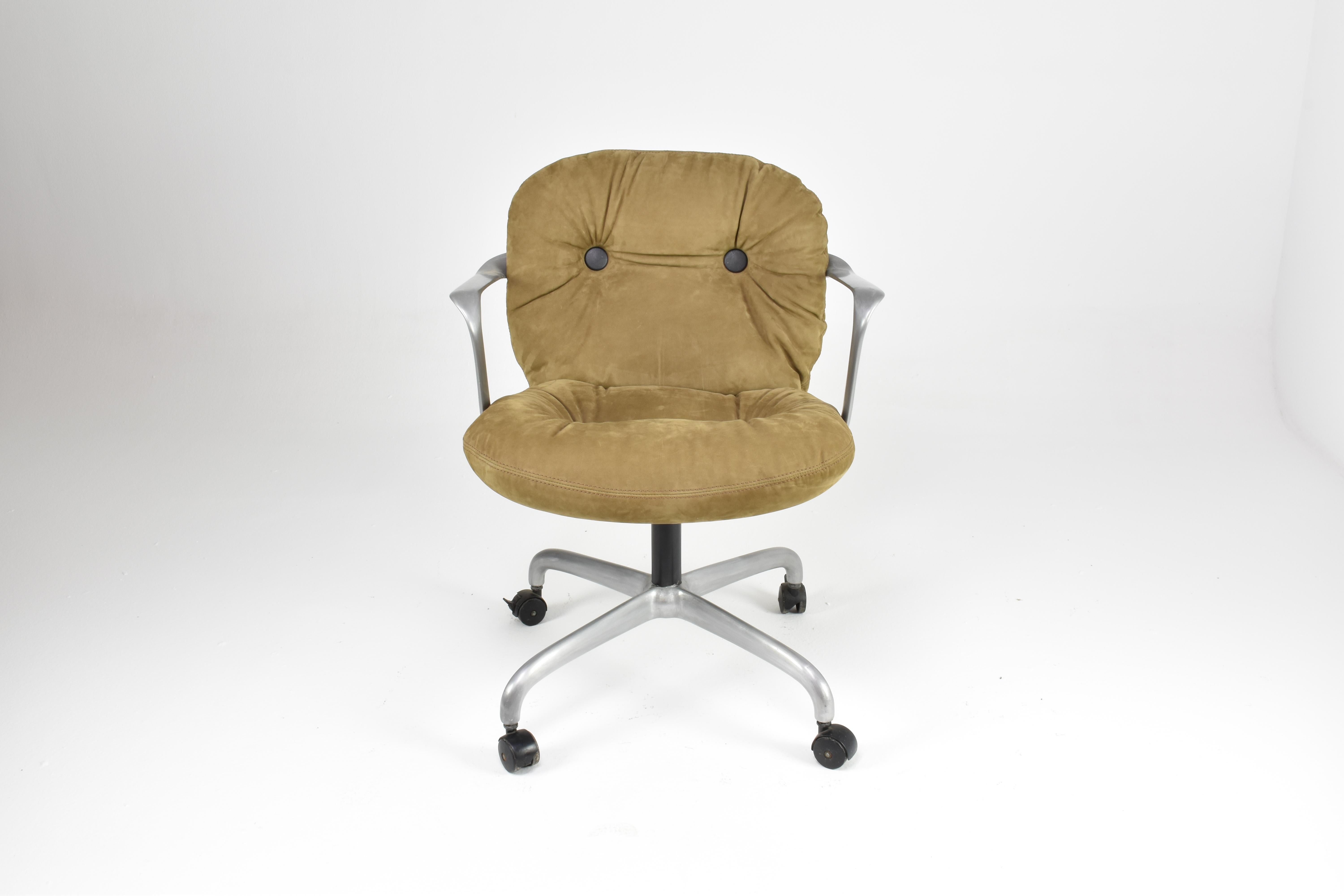 Americano Sedia da ufficio in velluto di metà secolo Hannah Morrison per Knoll, anni '50 in vendita