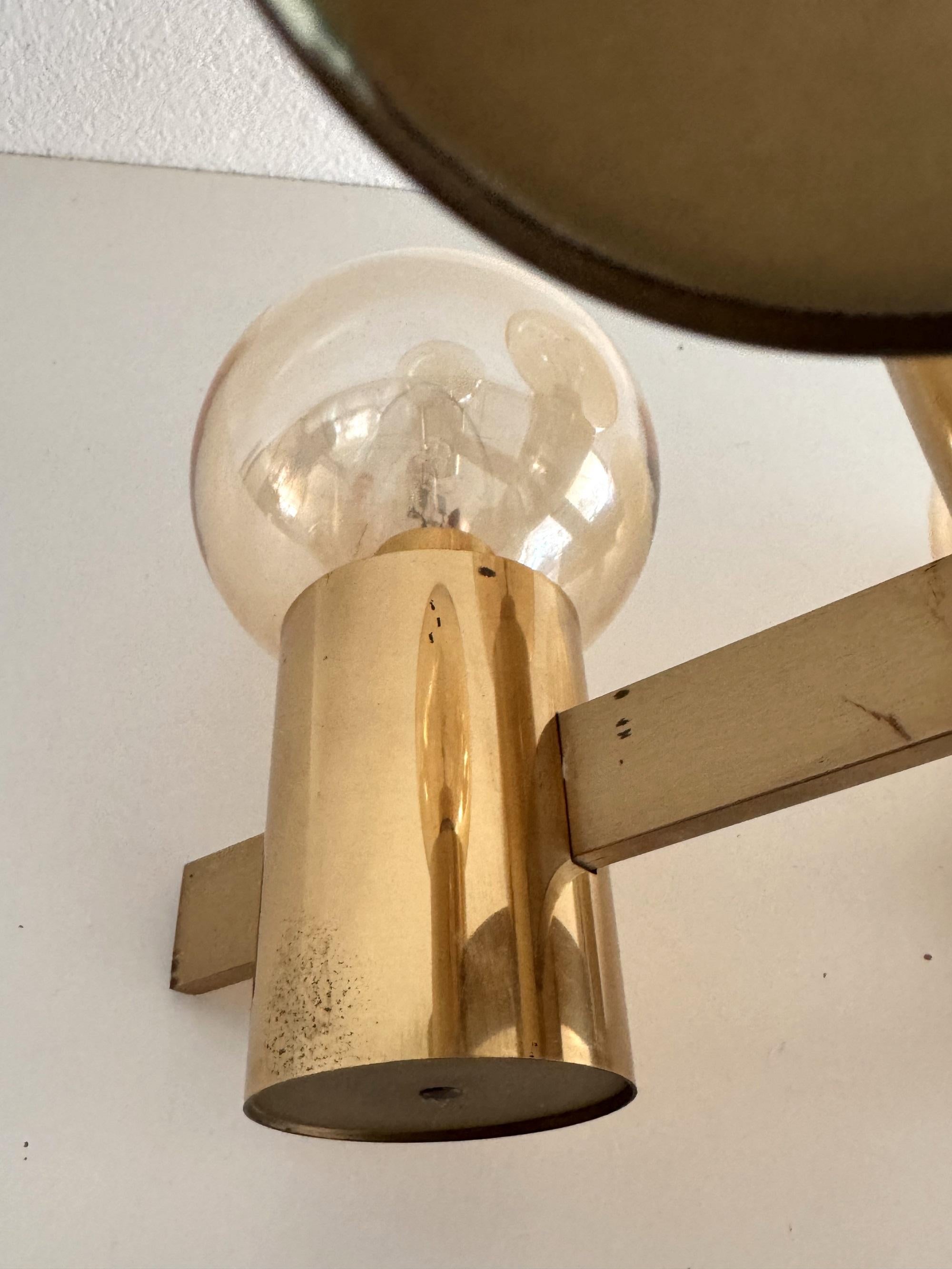Mid-Century Hans-Agne Jakobsson Brass Flush Mount Chandelier with 5 Glasses For Sale 6