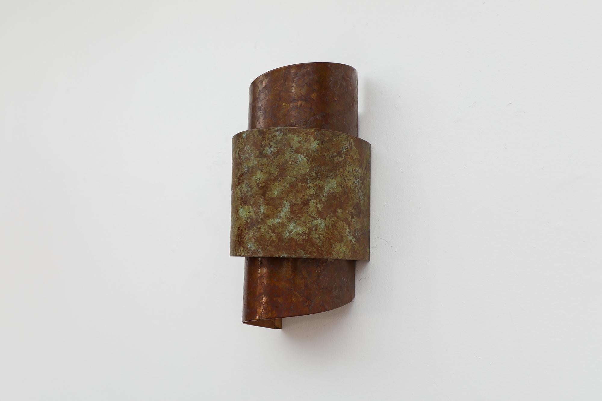 Mid-Century Hans-Agne Jakobsson Style Copper Geometric Wall Sconce 4