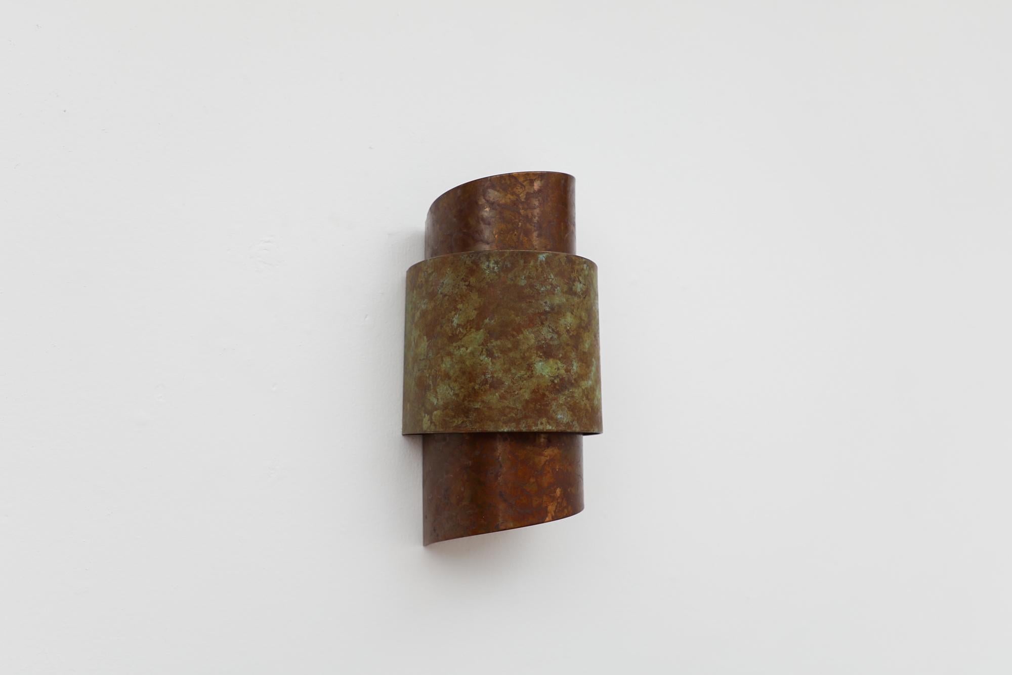 Mid-Century Hans-Agne Jakobsson Style Copper Geometric Wall Sconce For Sale 5